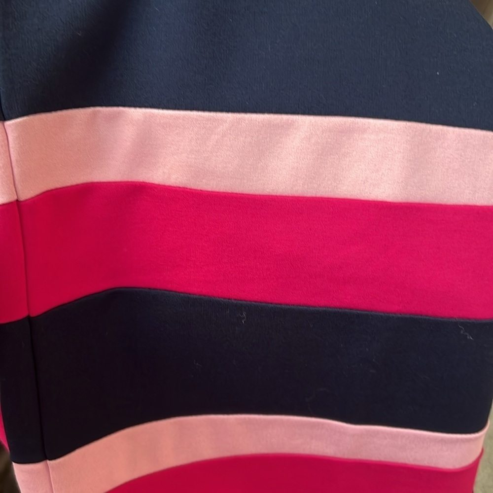 Eloquii Pink and Navy Blue Striped Pencil Skirt - Picture 4 of 4